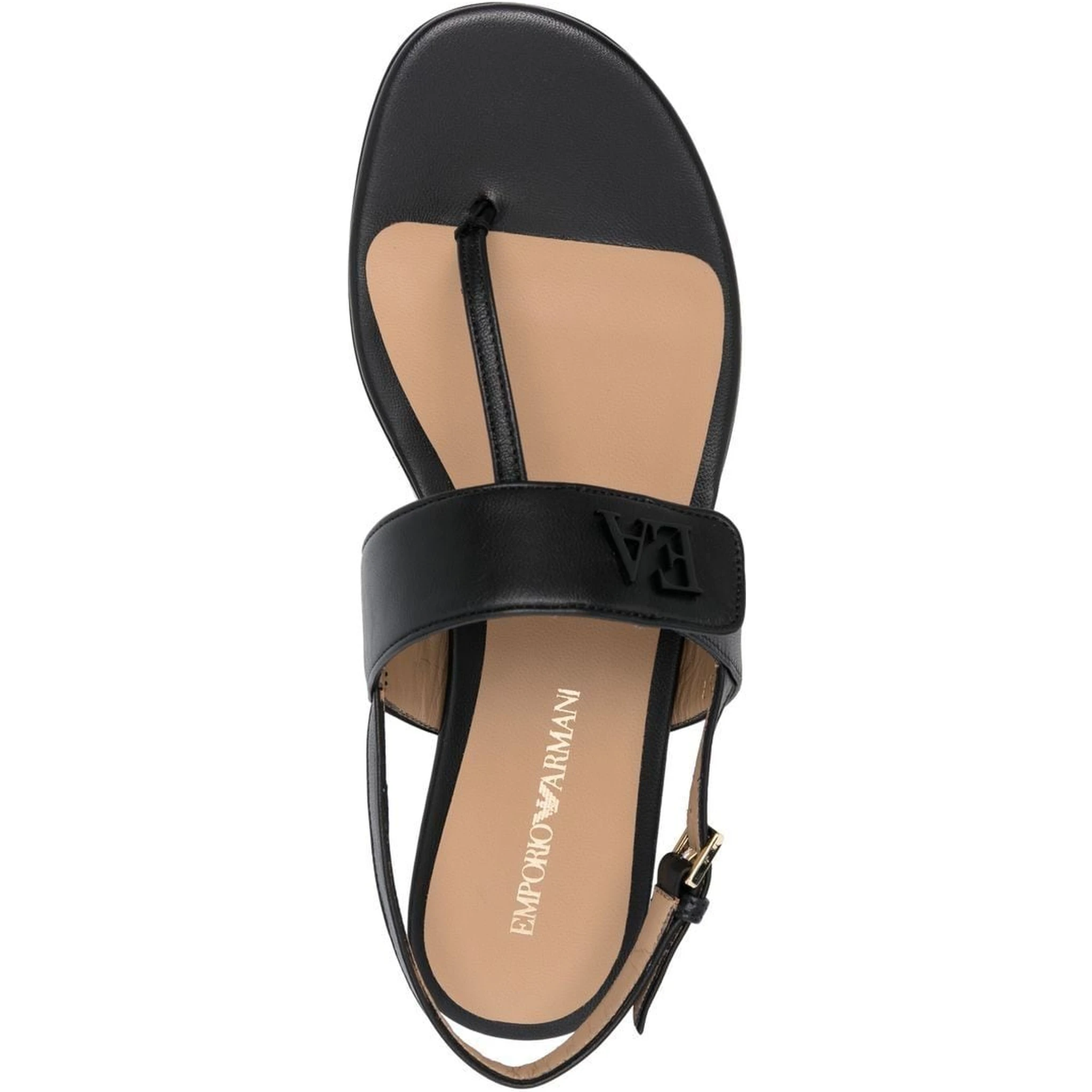 logo-plaque leather sandals