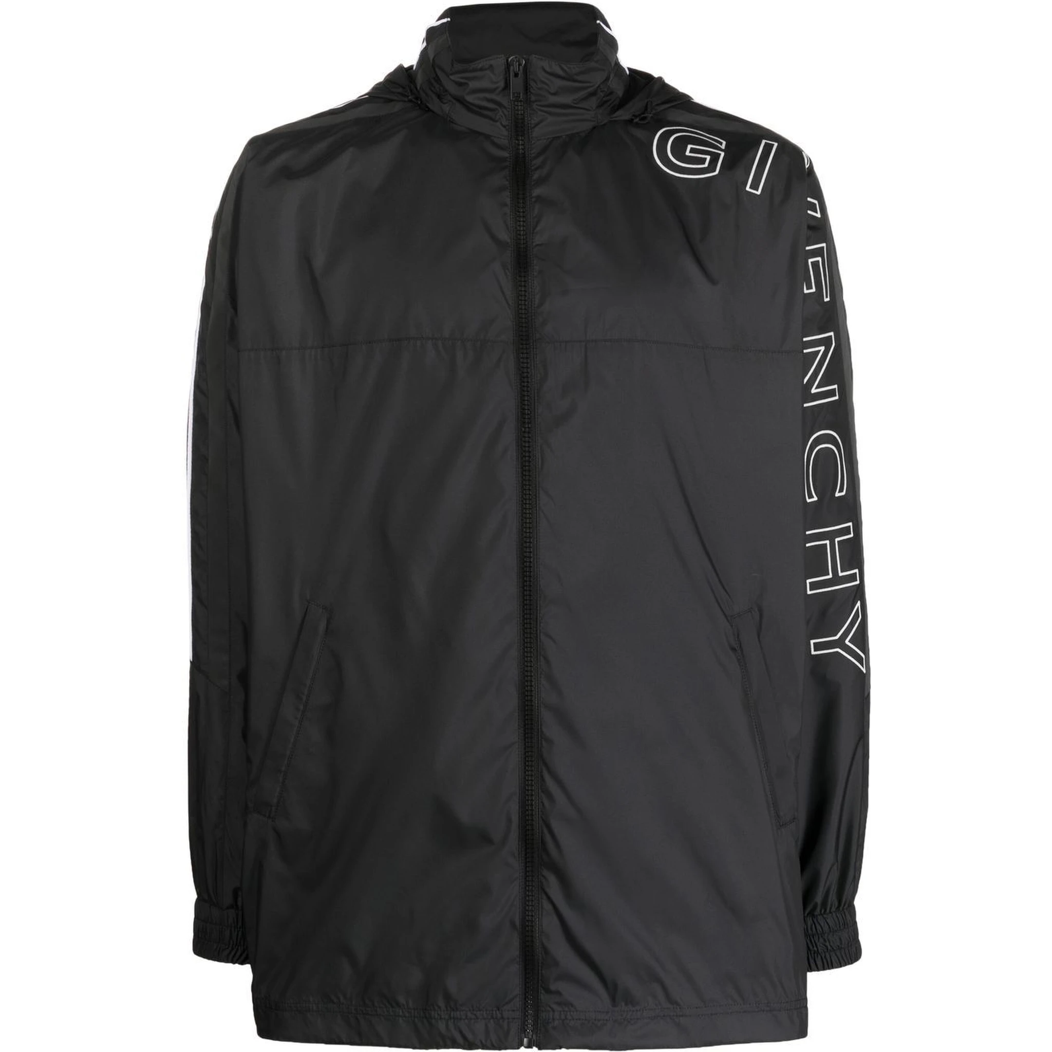 Nylon Sports Jacket With Logo In Black