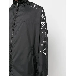 Nylon Sports Jacket With Logo In Black