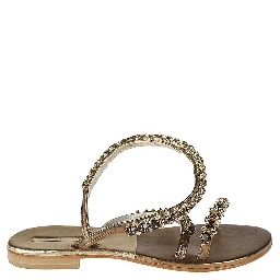 Golden Jewel Leather Sandal
