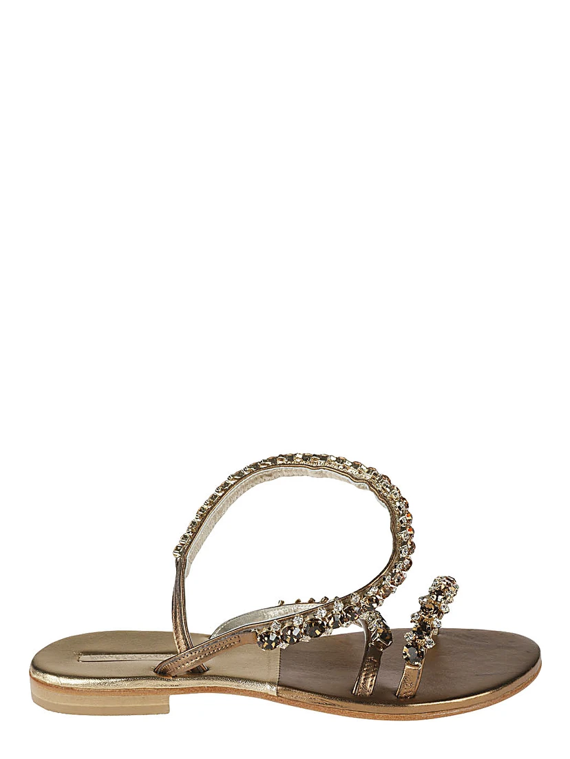 Golden Jewel Leather Sandal