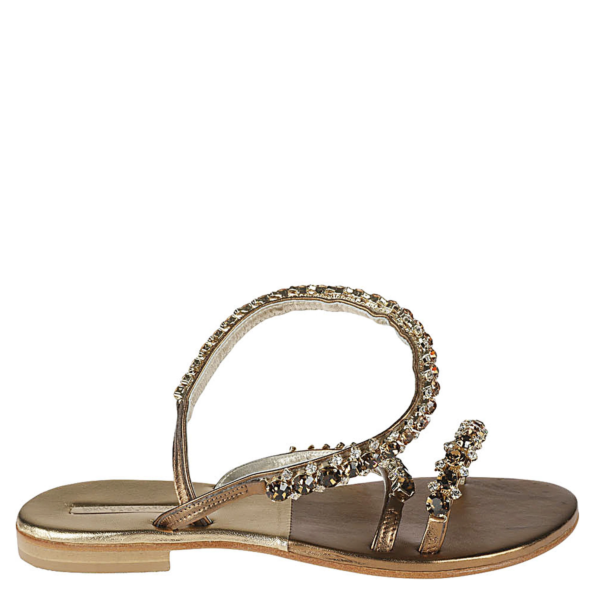 Golden Jewel Leather Sandal