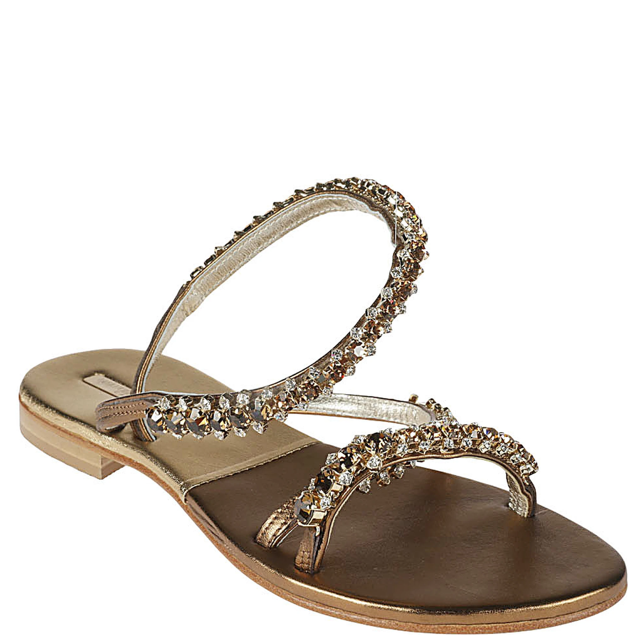 Golden Jewel Leather Sandal