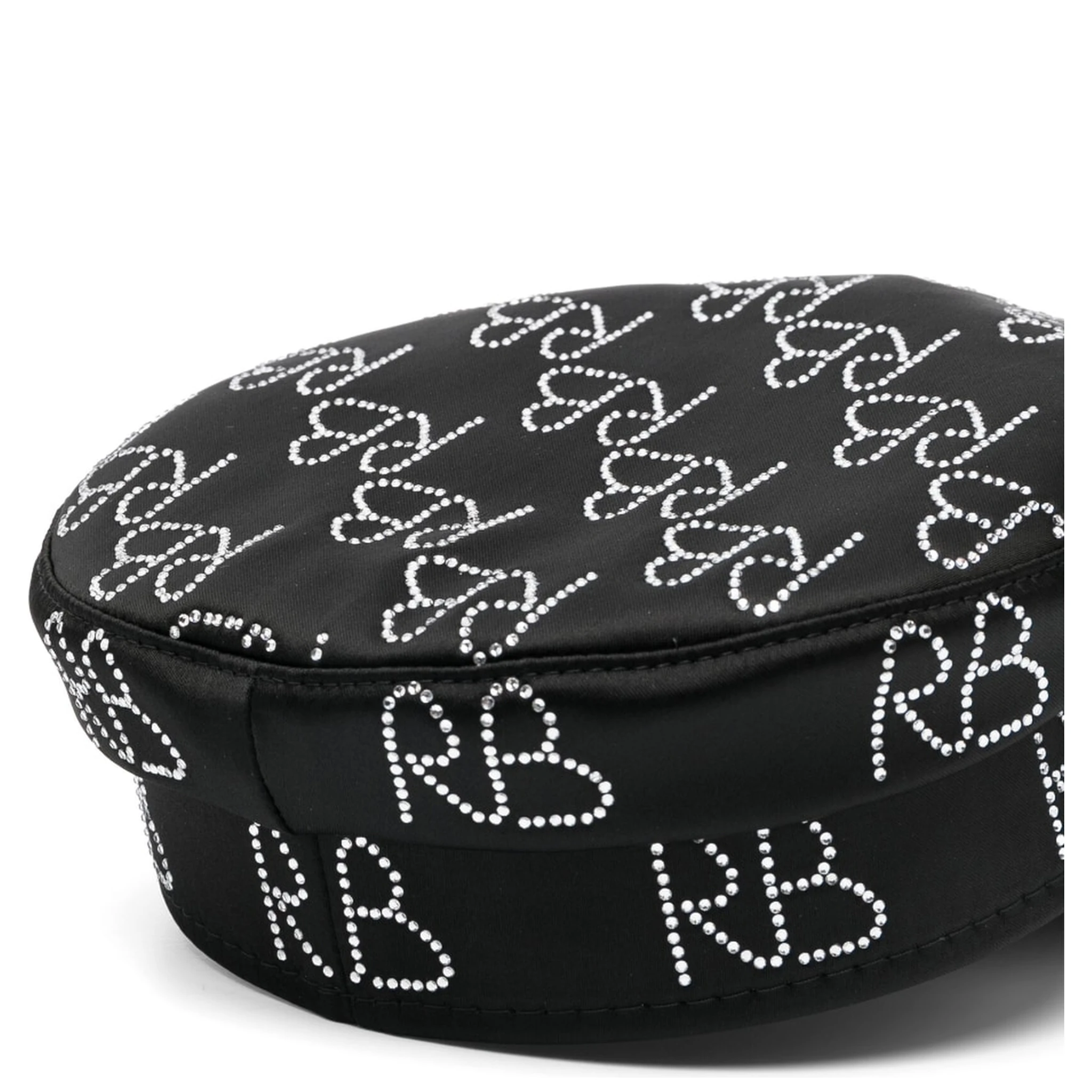 Crystal-embellished Baker Boy Hat In Black
