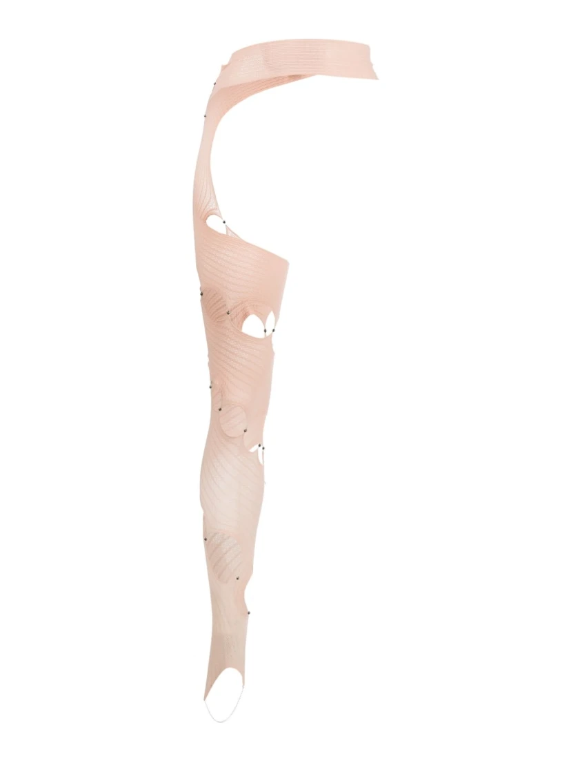 Cut-out Detail Single Leggings In Neutral