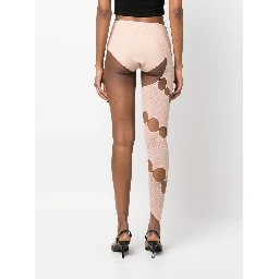 Cut-out Detail Single Leggings In Neutral