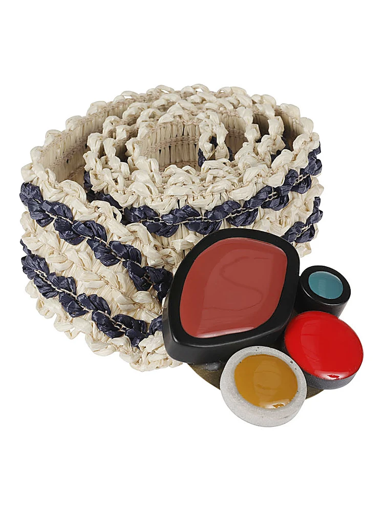 Striped Raffia Belt In Neutral alternative
