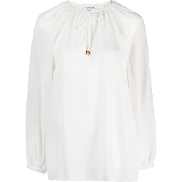 self-tie silk blouse