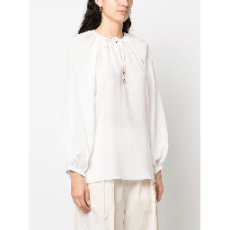 self-tie silk blouse