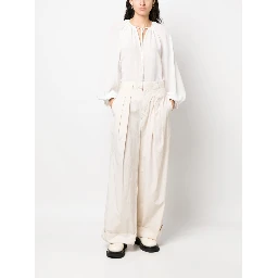 self-tie silk blouse