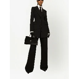 Flared deep blue denim jeans