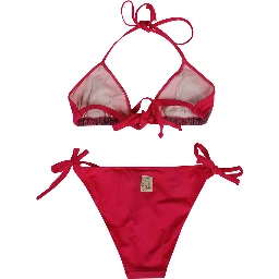 Pink One Printed Triangle Bikini Set