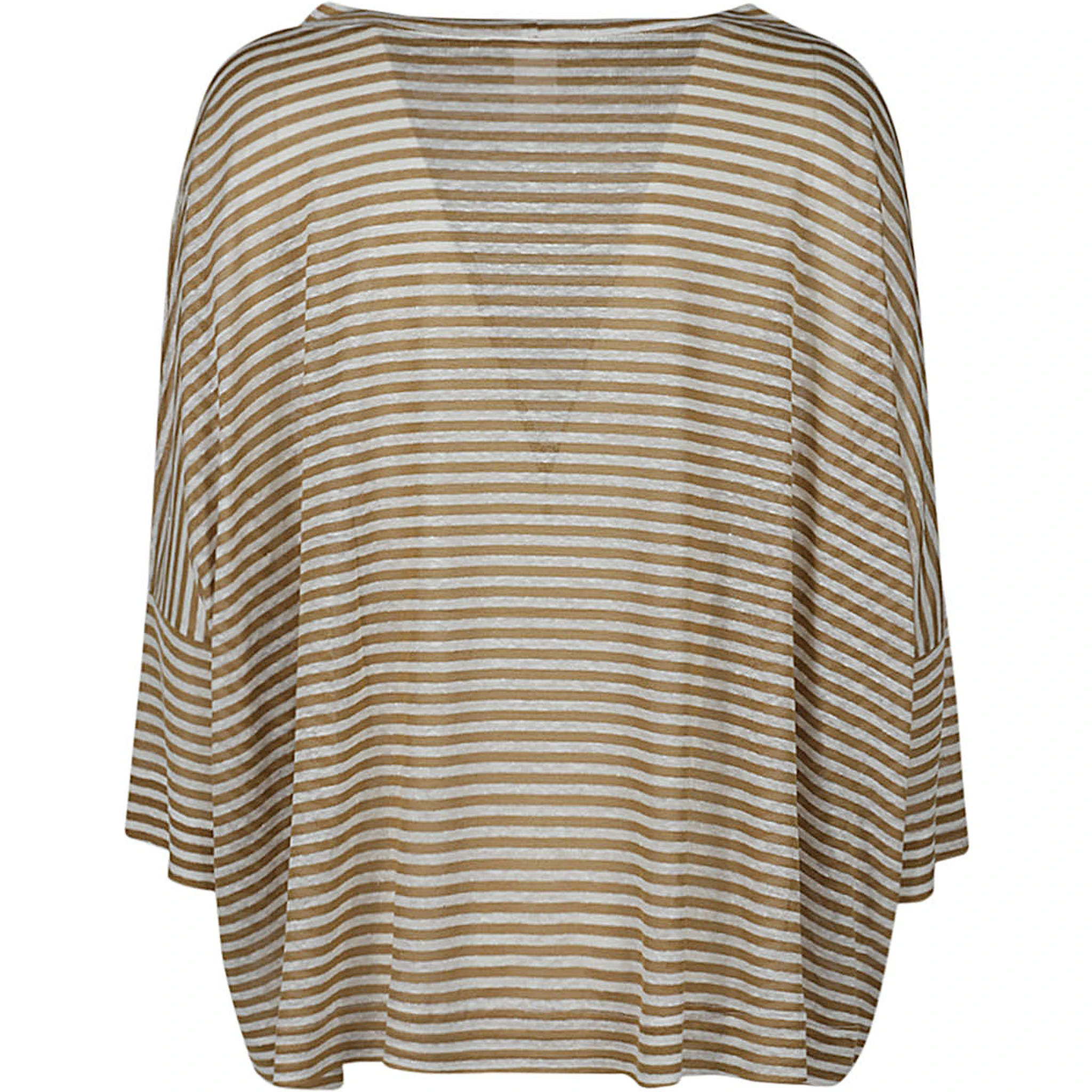 Linen Striped Sweater In Brown