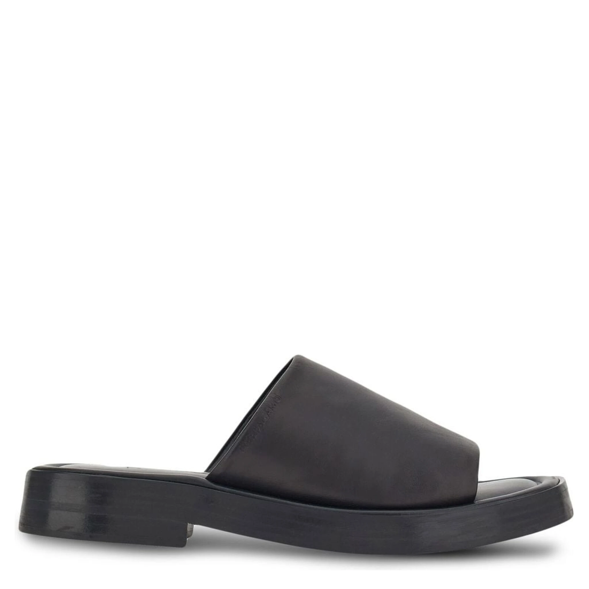 Leather Sandals With Embossed Logo On The Side In Black