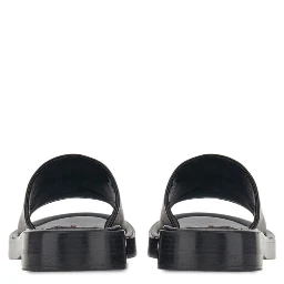 Leather Sandals With Embossed Logo On The Side In Black