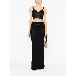 Black Conical Corset Cropped Top