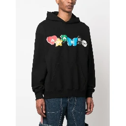 graphic logo-print hoodie