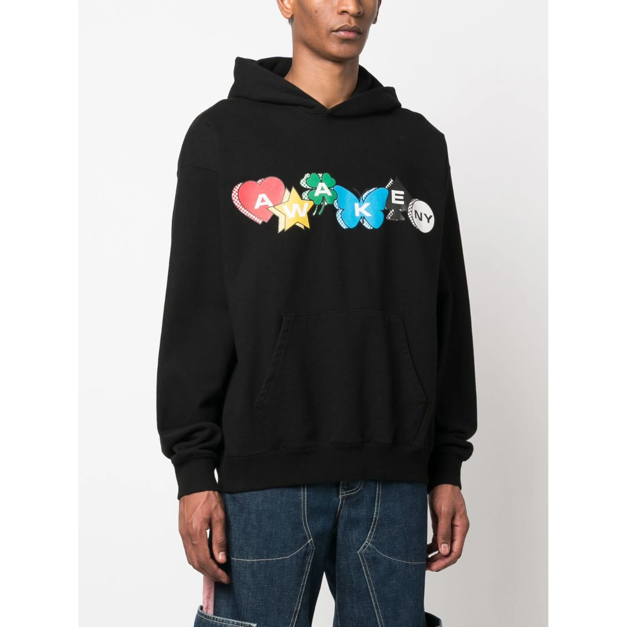 graphic logo-print hoodie