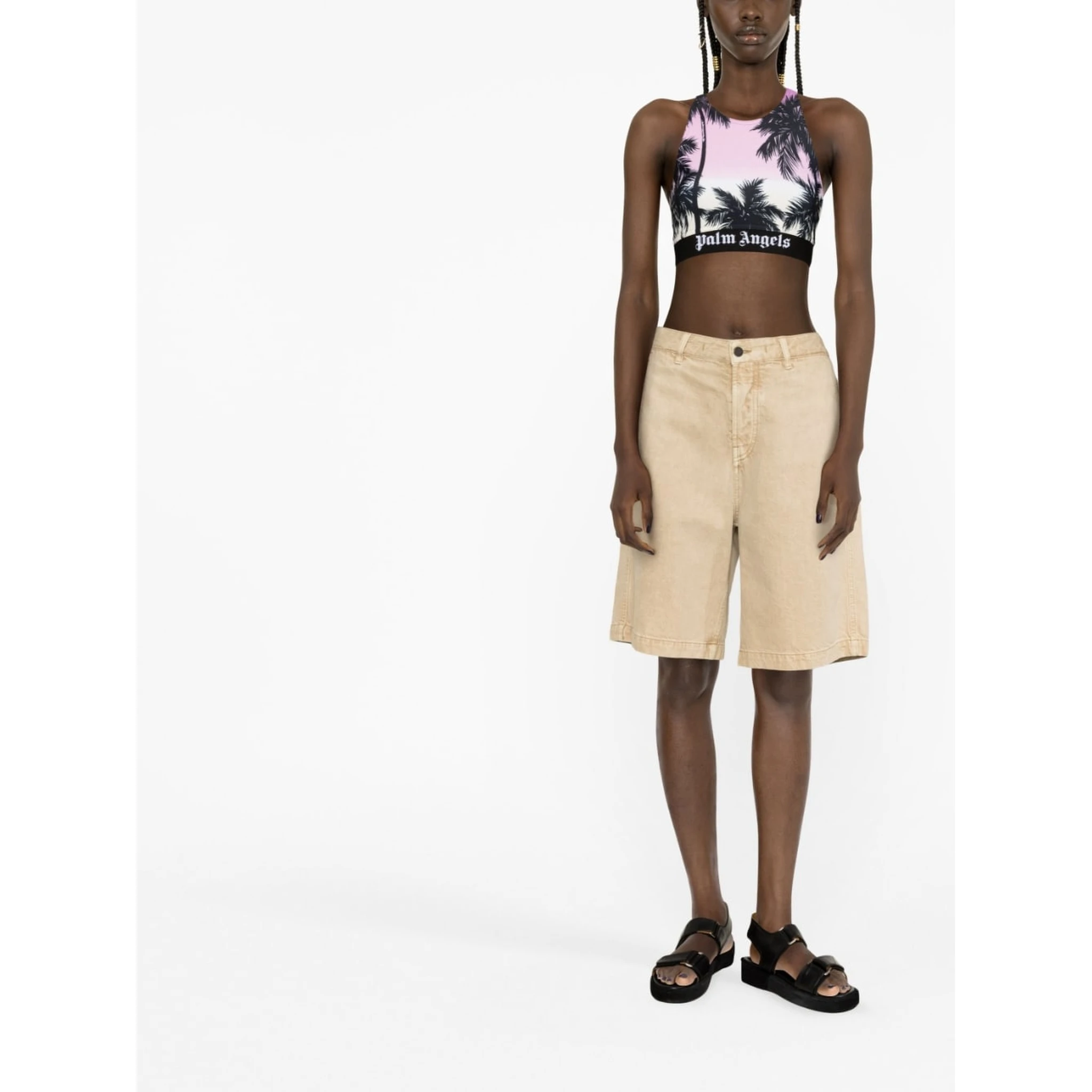 'pink Sunset Logo' Sporty Top' In Multi