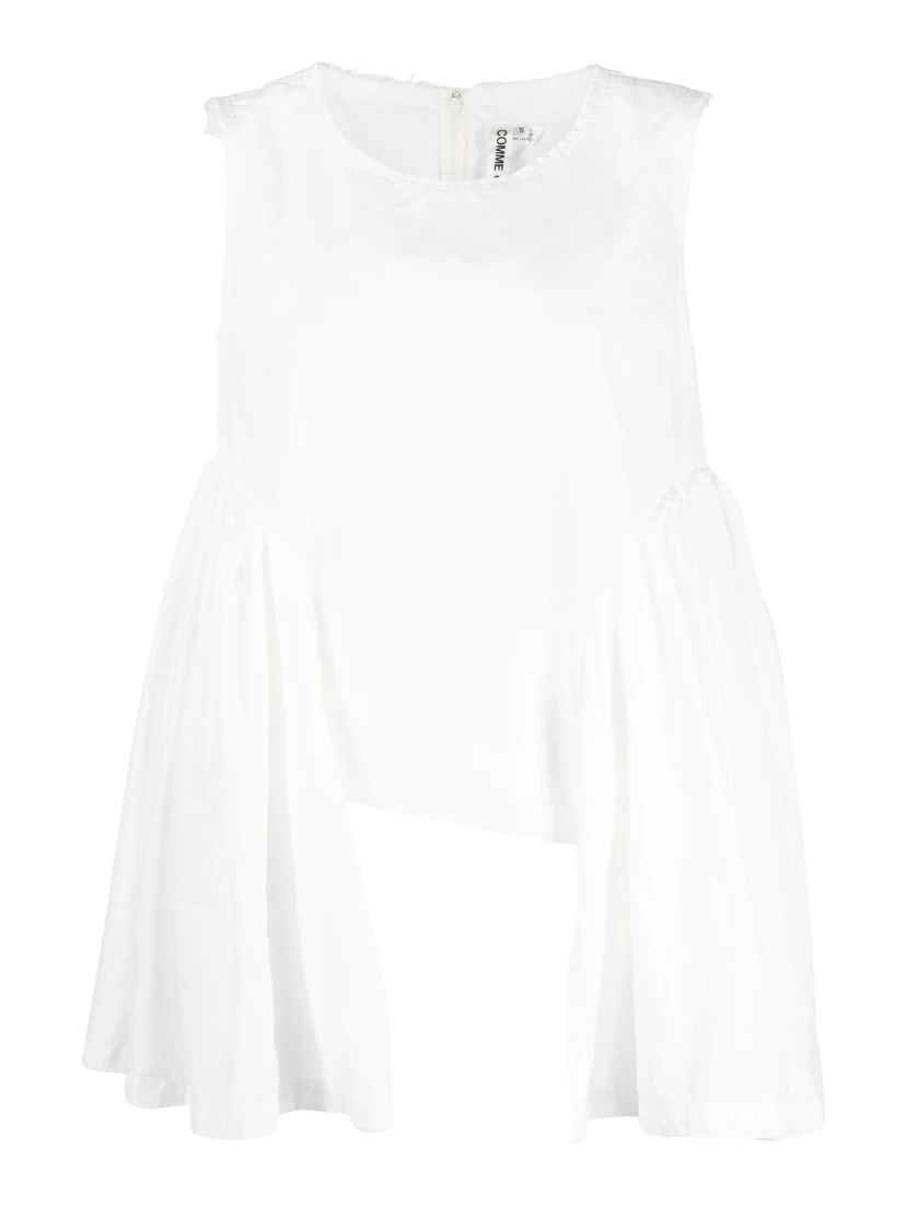 Comme Des Garçons Asymmetric Tank Top In White