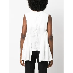 Comme Des Garçons Asymmetric Tank Top In White