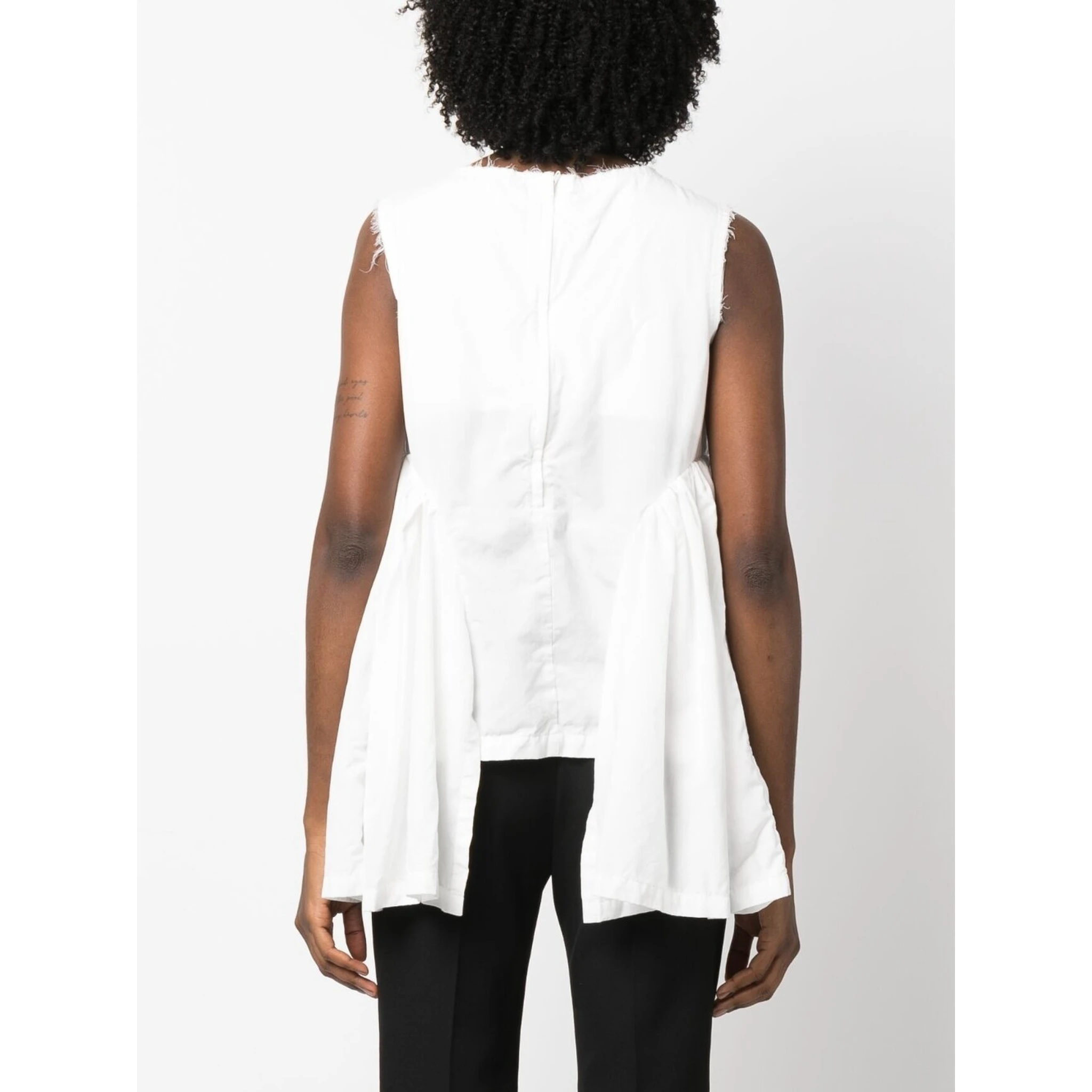 Comme Des Garçons Asymmetric Tank Top In White