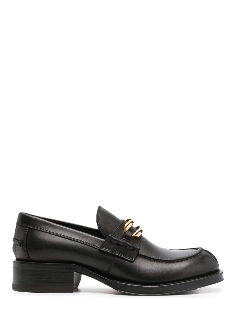 Black Leather Medley Loafers