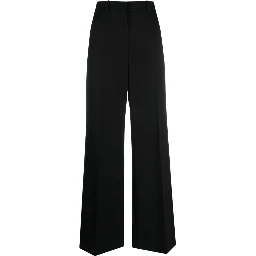 Wide Leg High Waist Trousers With Front Pleats