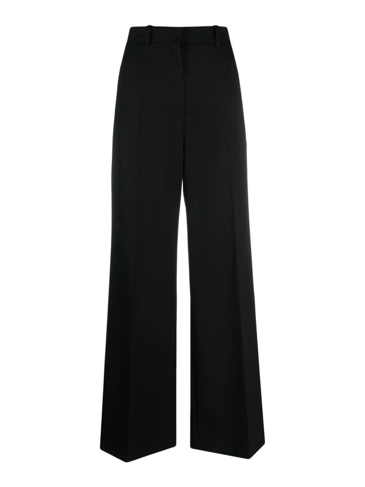 Wide Leg High Waist Trousers With Front Pleats