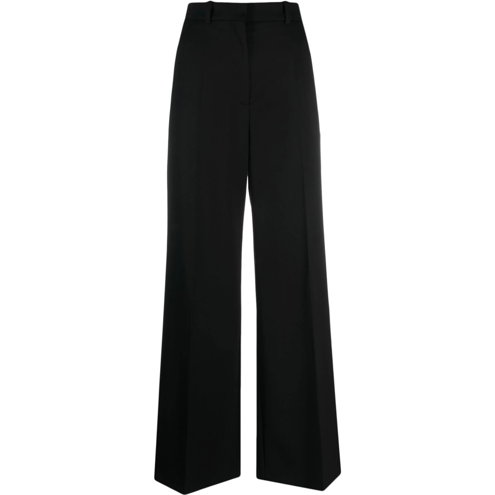 Wide Leg High Waist Trousers With Front Pleats