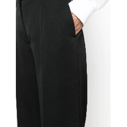 Wide Leg High Waist Trousers With Front Pleats