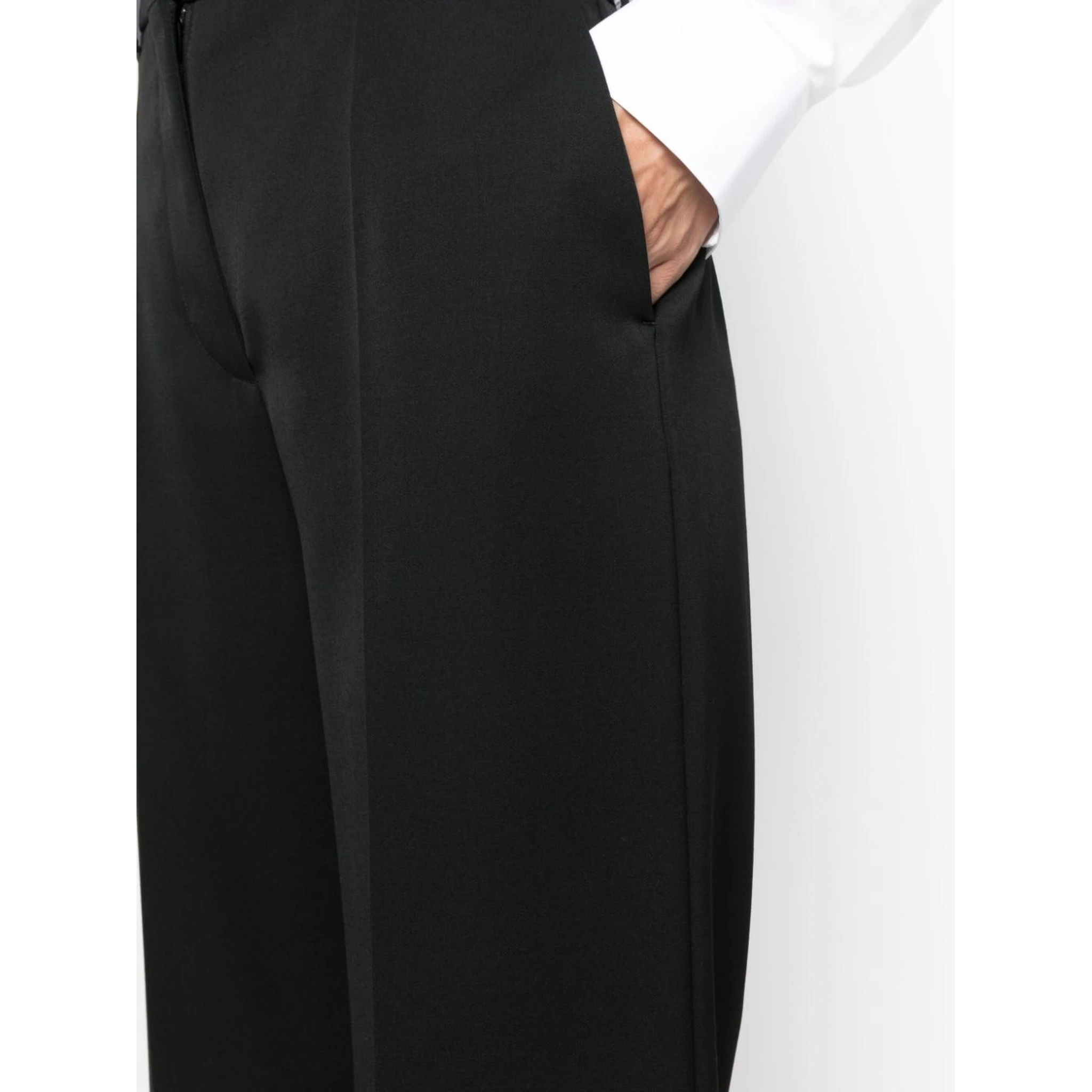 Wide Leg High Waist Trousers With Front Pleats