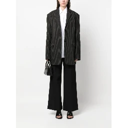 Wide Leg High Waist Trousers With Front Pleats