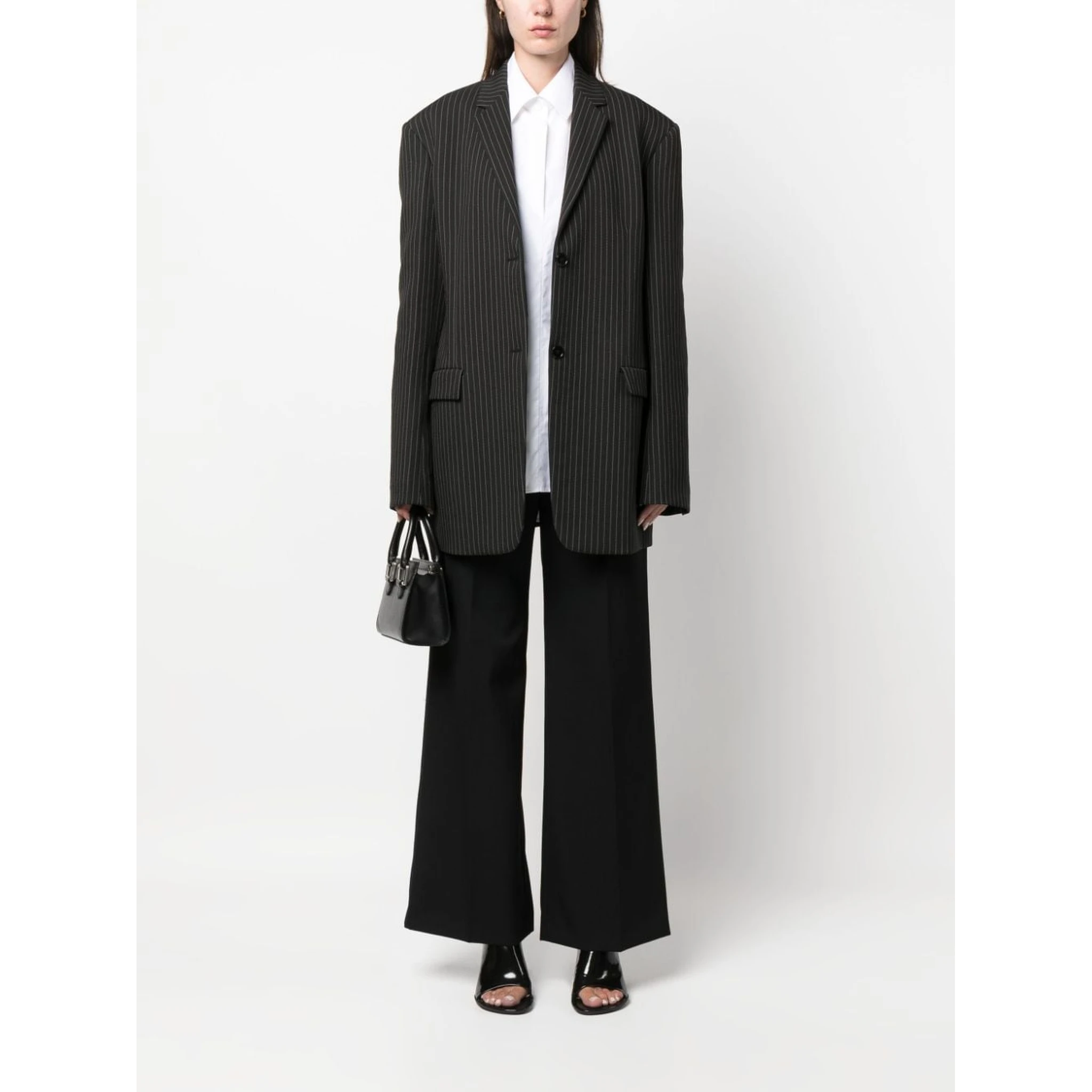 Wide Leg High Waist Trousers With Front Pleats