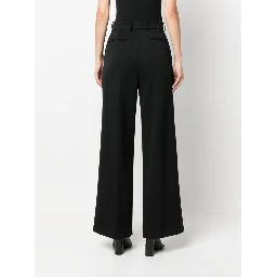 Wide Leg High Waist Trousers With Front Pleats