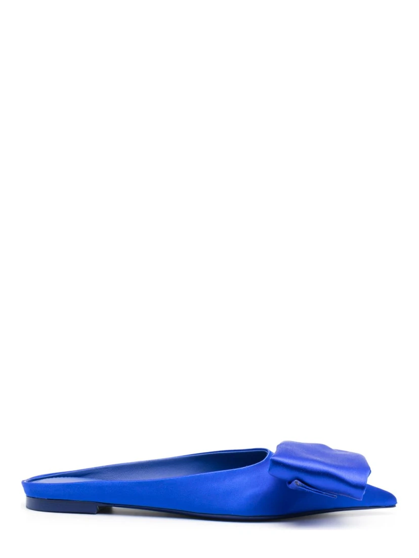 Ferragamo asymmetric-bow satin mules