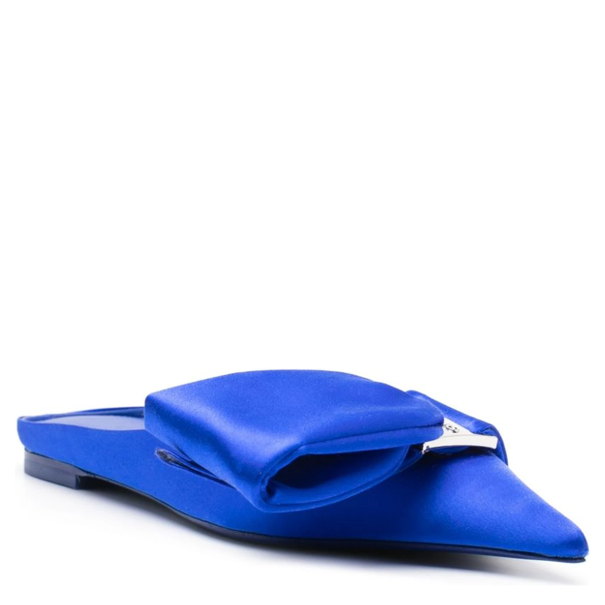 Ferragamo asymmetric-bow satin mules