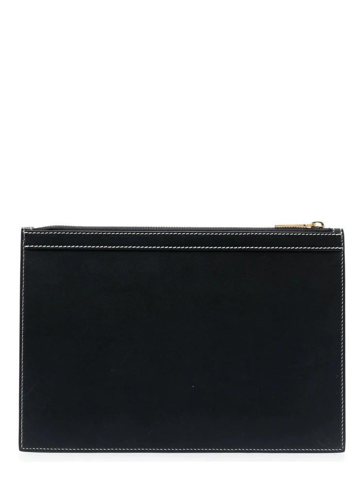Grosgrain-tab Leather Clutch Bag In Black alternative