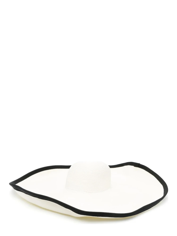 contrast-trim woven sun hat