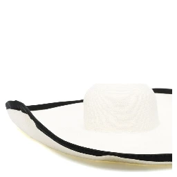 contrast-trim woven sun hat