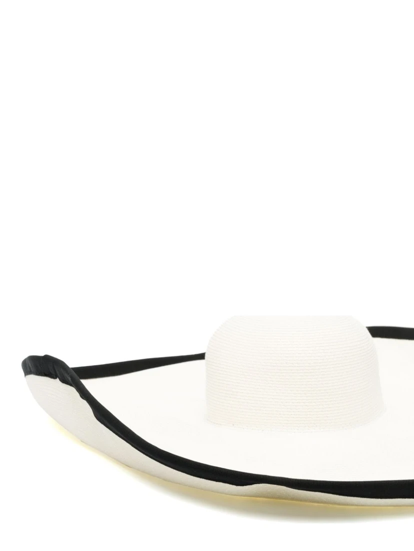 contrast-trim woven sun hat