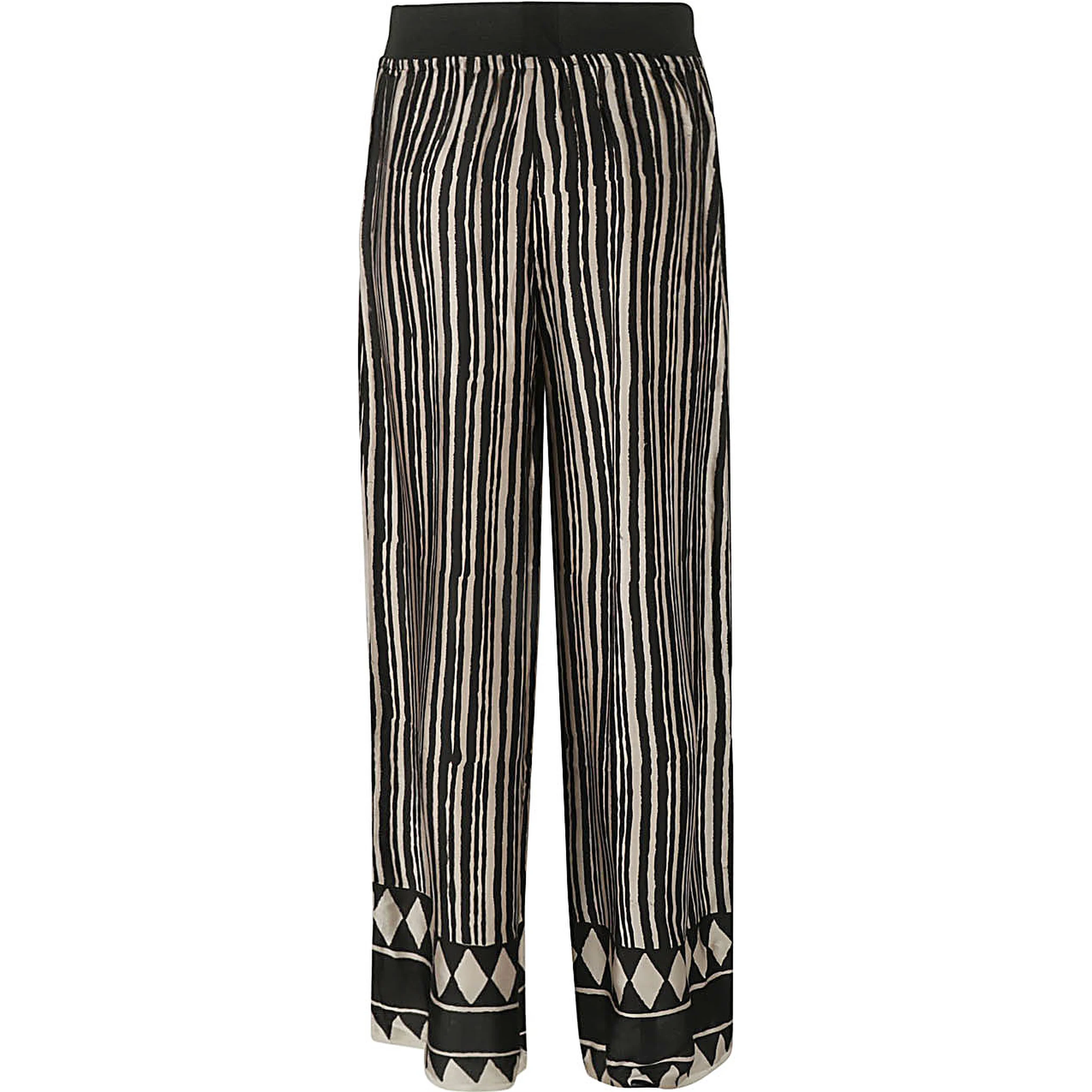 Obidi Striped Silk Trousers In Beige