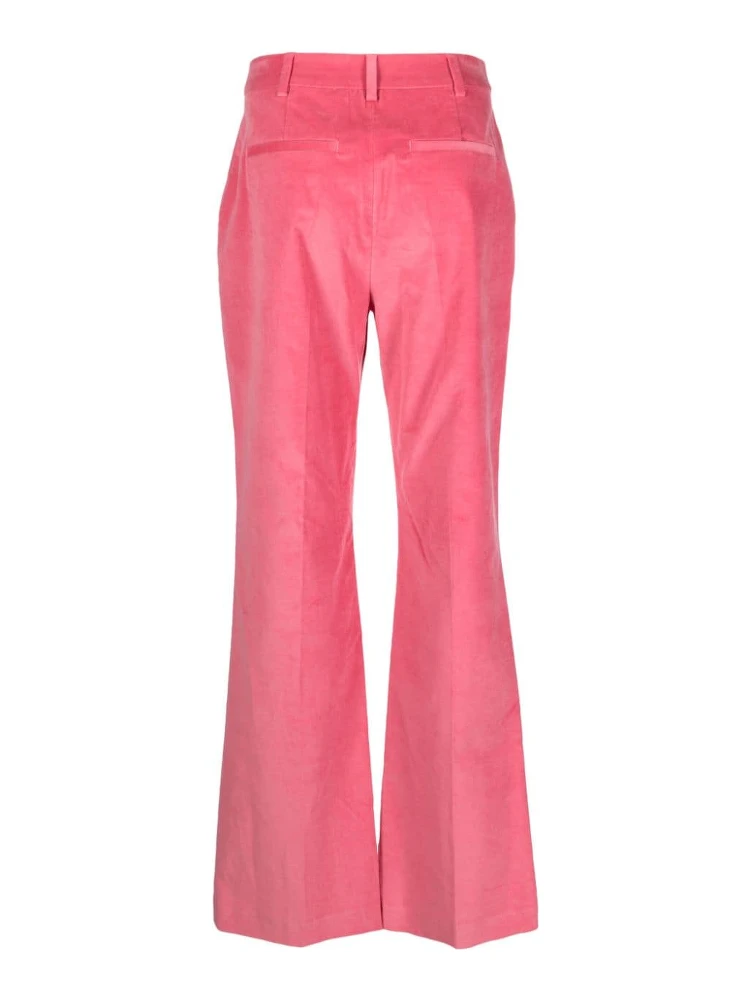 Velvet High-waisted Straight Trousers In Pink alternative