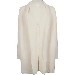 V-neck Wool Cardigan In White