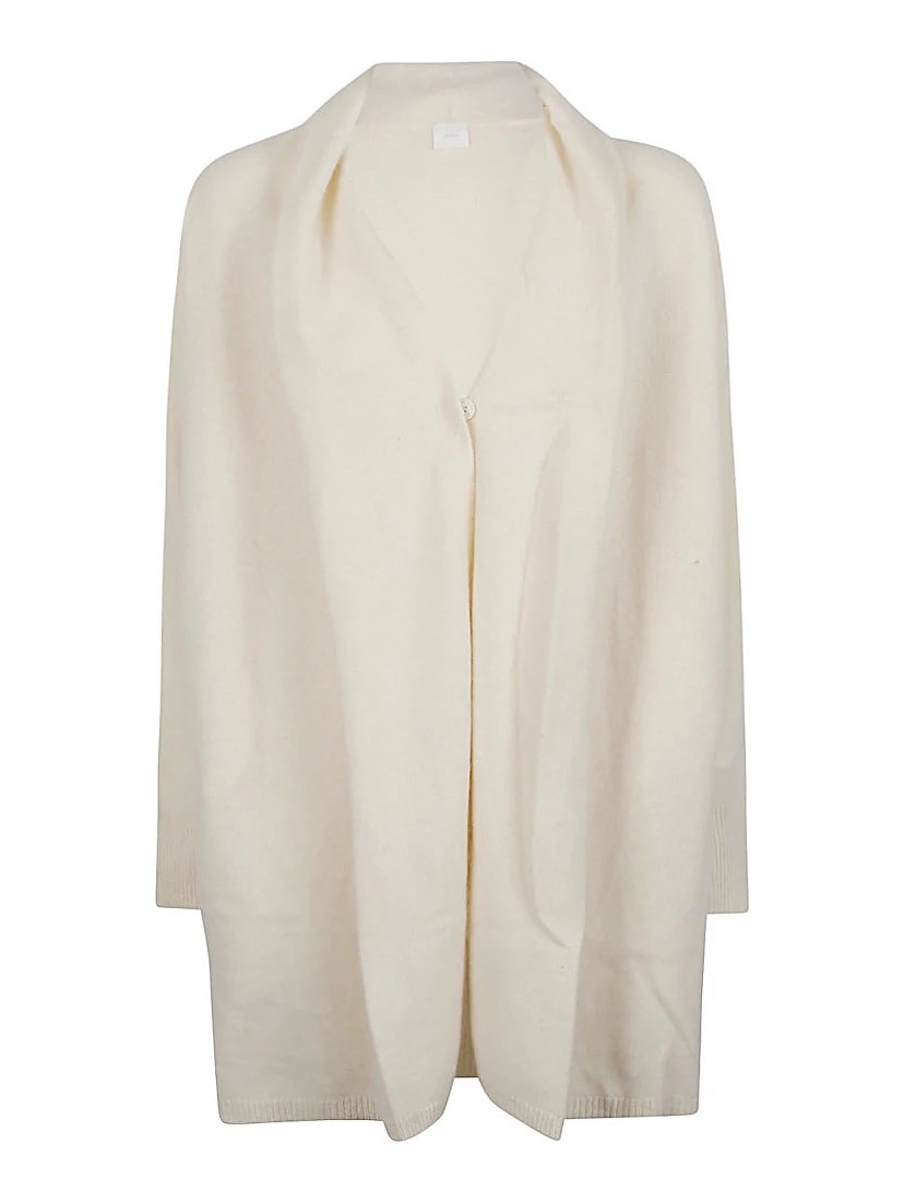V-neck Wool Cardigan In White