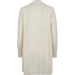 V-neck Wool Cardigan In White