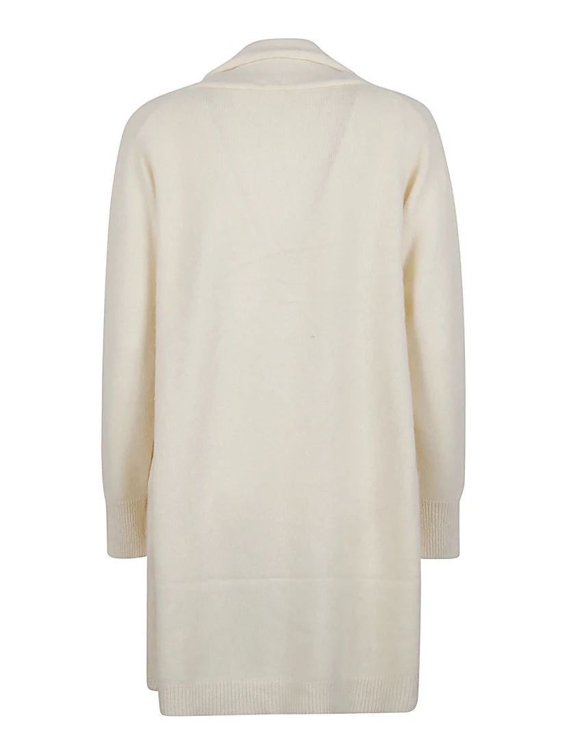 V-neck Wool Cardigan In White