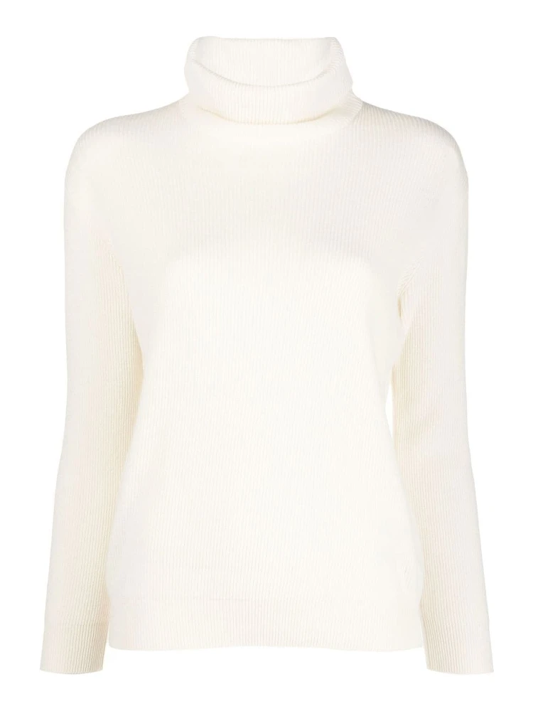 Brunello Cucinelli Women's Cashmere Turtleneck Sweater In White