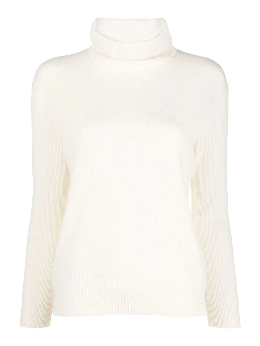 Brunello Cucinelli Women's Cashmere Turtleneck Sweater In White
