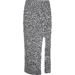 Dark Grey Viscose Midi Skirt